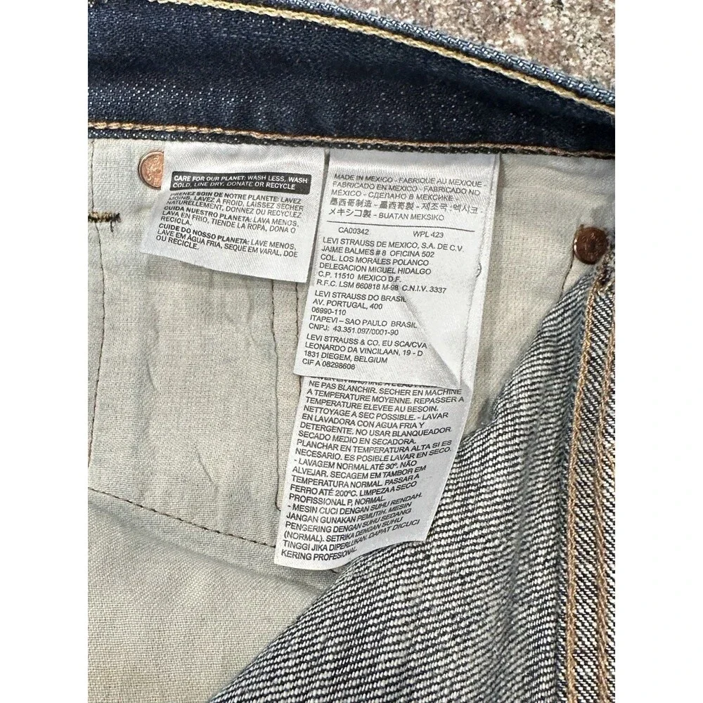 Levi's 501 Men's W38 L 31 'Dark Wash Rigid Straight ‎ Denim Jeans Button Fly